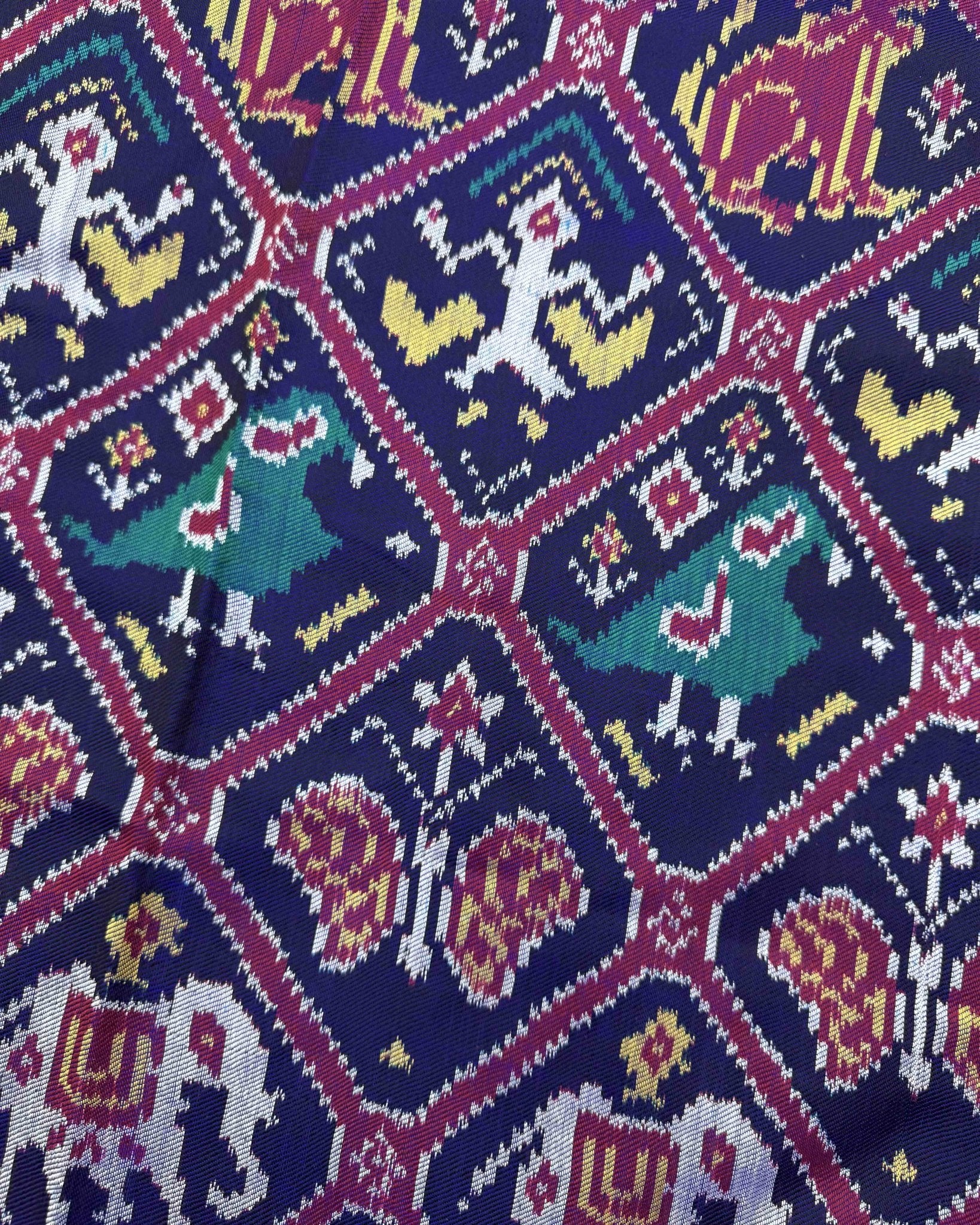 Pink & Indigo Blue Narikunj Twill Patola Saree - SindhoiPatolaArt