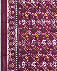 Pink Leheriya Narikunj Flower Double Ikat Patola Saree - SindhoiPatolaArt