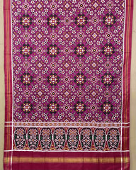 Pink Light Dark Shade Navratan Patola Dupatta - SindhoiPatolaArt