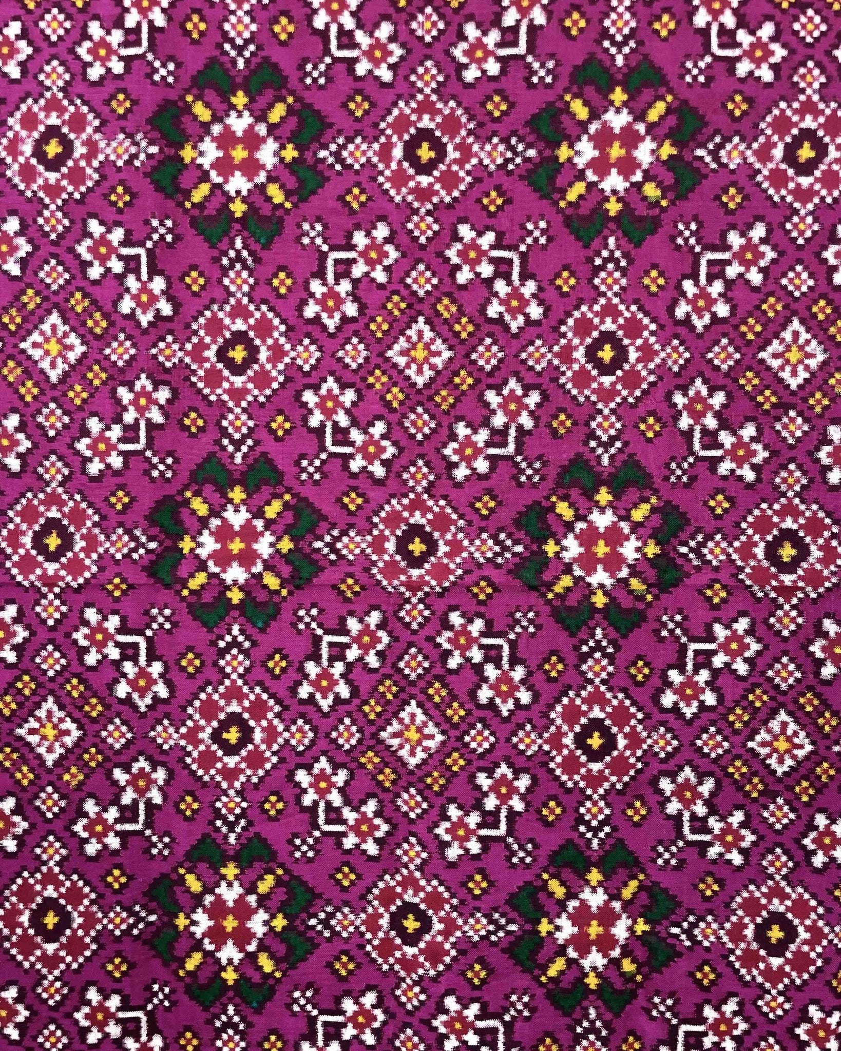 Pink Light Dark Shade Navratan Patola Dupatta - SindhoiPatolaArt