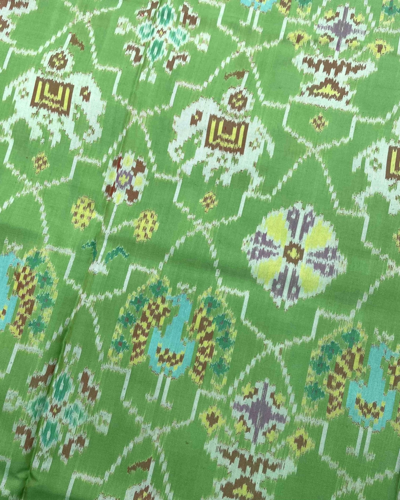 Pink & Light Green Strar Narikunj Patola Saree - SindhoiPatolaArt