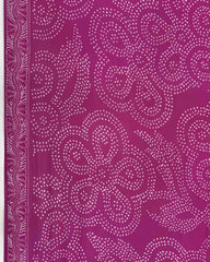 Pink Lukhnowi Work Georgette Bandhani Saree - SindhoiPatolaArt