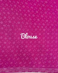Pink Lukhnowi Work Georgette Bandhani Saree - SindhoiPatolaArt