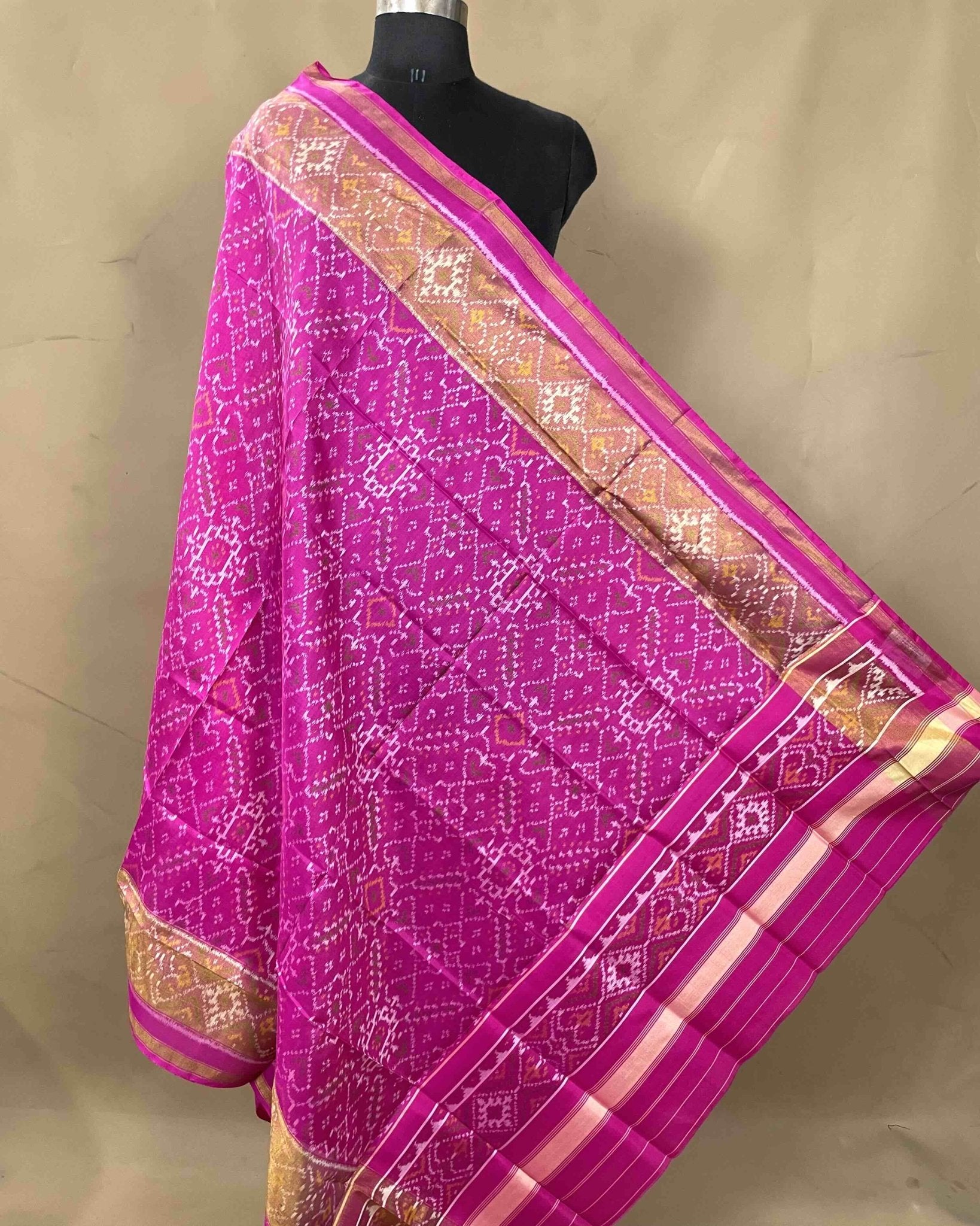 Pink Manekchowk Designer Patola Dupatta - SindhoiPatolaArt