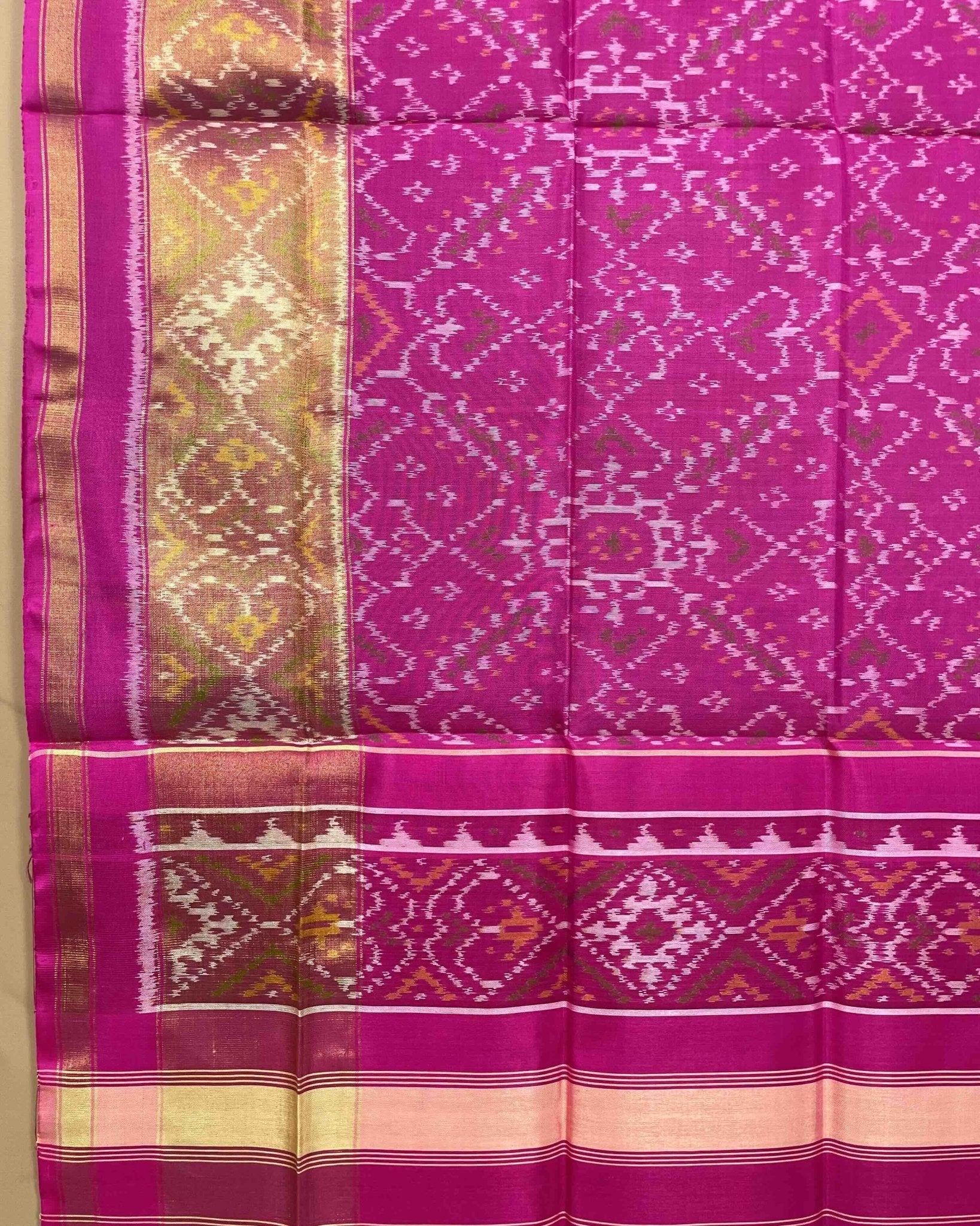 Pink Manekchowk Designer Patola Dupatta - SindhoiPatolaArt
