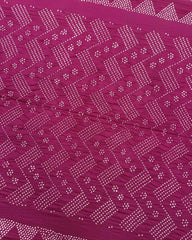 Pink Muga Silk Pen Kamalkari Bandhani Saree - SindhoiPatolaArt