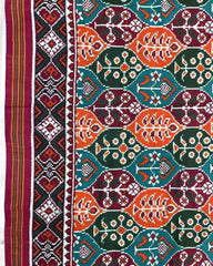 Pink & Multicolour Flower Designer Patola Saree - SindhoiPatolaArt