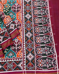 Pink & Multicolour Flower Designer Patola Saree - SindhoiPatolaArt