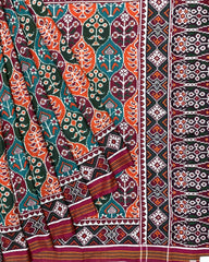 Pink & Multicolour Flower Designer Patola Saree - SindhoiPatolaArt