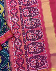 Pink & Multicolour Matka Narikunj Patola Saree - SindhoiPatolaArt