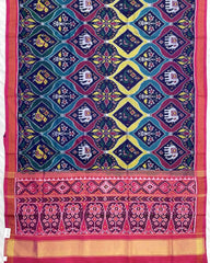 Pink & Multicolour Matka Narikunj Patola Saree - SindhoiPatolaArt