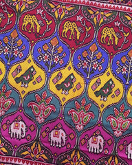 Pink & Multicolour Matka Narikunj Twill Patola Saree - SindhoiPatolaArt