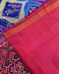 Pink & Multicolour Narikunj Designer Patola Saree - SindhoiPatolaArt