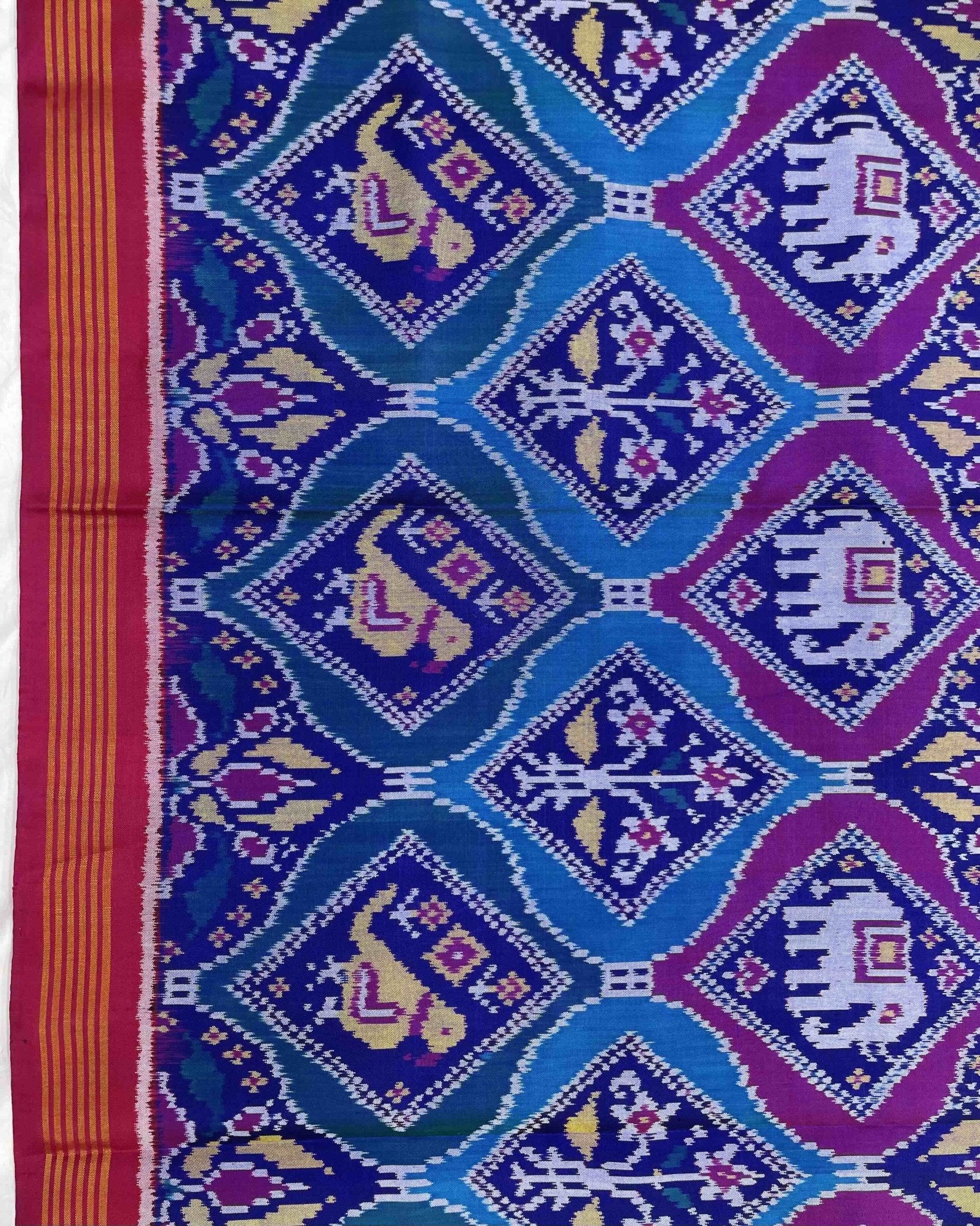 Pink & Multicolour Narikunj Designer Patola Saree - SindhoiPatolaArt