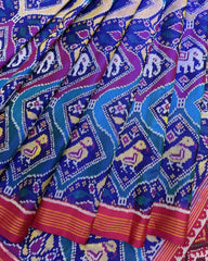 Pink & Multicolour Narikunj Designer Patola Saree - SindhoiPatolaArt