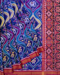 Pink & Multicolour Narikunj Designer Patola Saree - SindhoiPatolaArt