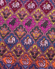 Pink & Multicolour Narikunj Flower Twill Patola Saree - SindhoiPatolaArt