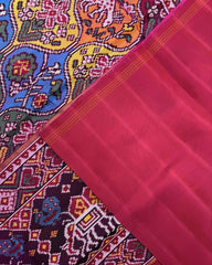 Pink & Multicolour Narikunj Matka Twill Patola Saree - SindhoiPatolaArt