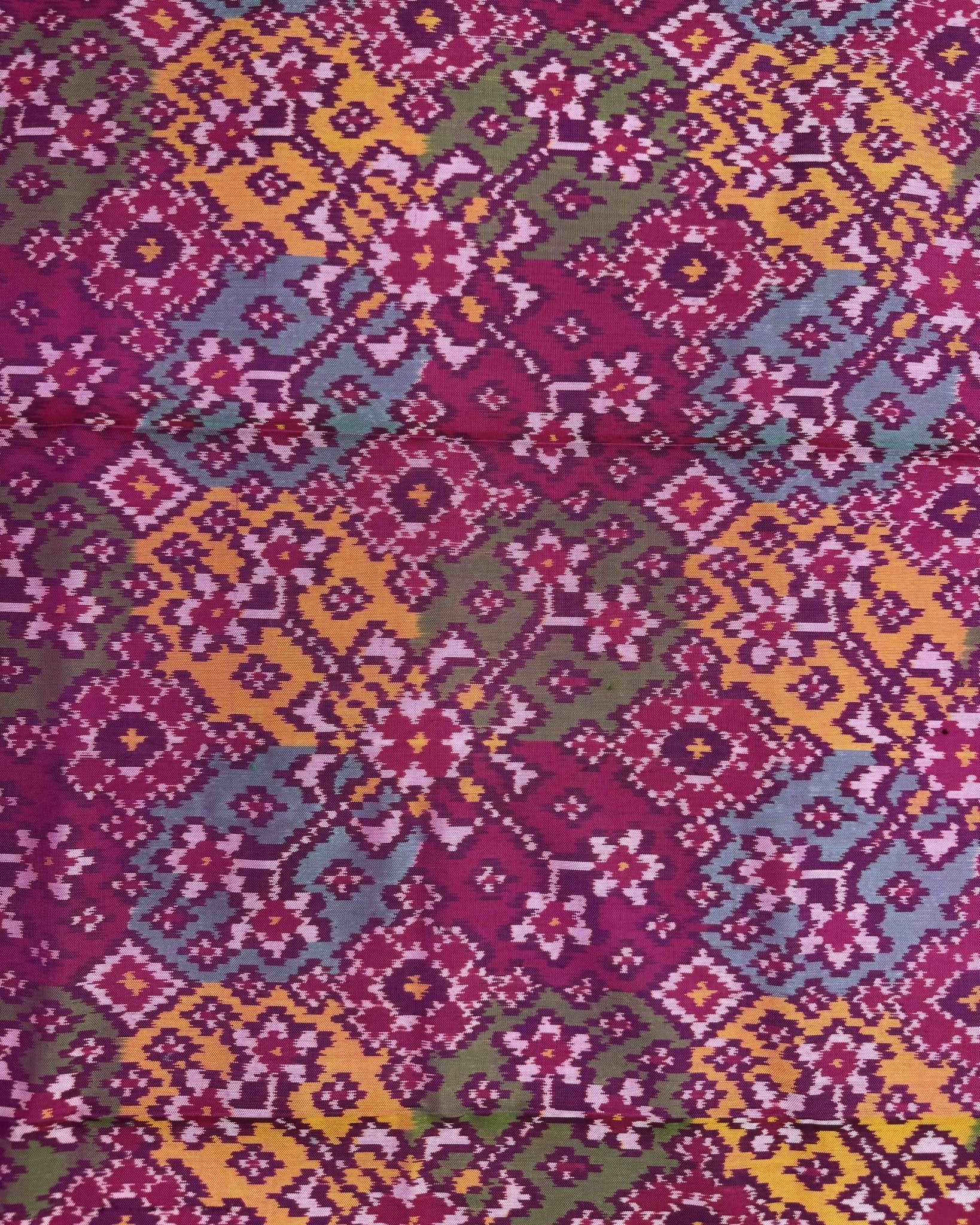 Pink & Multicolour Navratan Patola Dupatta - SindhoiPatolaArt