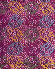 Pink & Multicolour Navratan Patola Dupatta - SindhoiPatolaArt