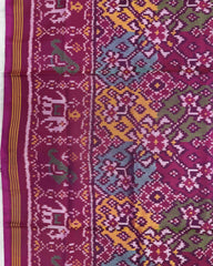 Pink & Multicolour Navratan Patola Dupatta - SindhoiPatolaArt