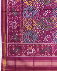 Pink & Multicolour Navratan Patola Dupatta - SindhoiPatolaArt