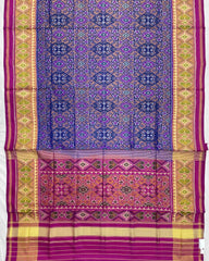 Pink & Mustard Navratan Designer Patola Saree - SindhoiPatolaArt