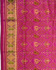 Pink Narikunj Designer Patola Saree - SindhoiPatolaArt