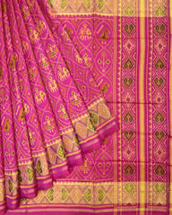 Pink Narikunj Designer Patola Saree - SindhoiPatolaArt