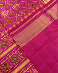 Pink Narikunj Designer Patola Saree - SindhoiPatolaArt