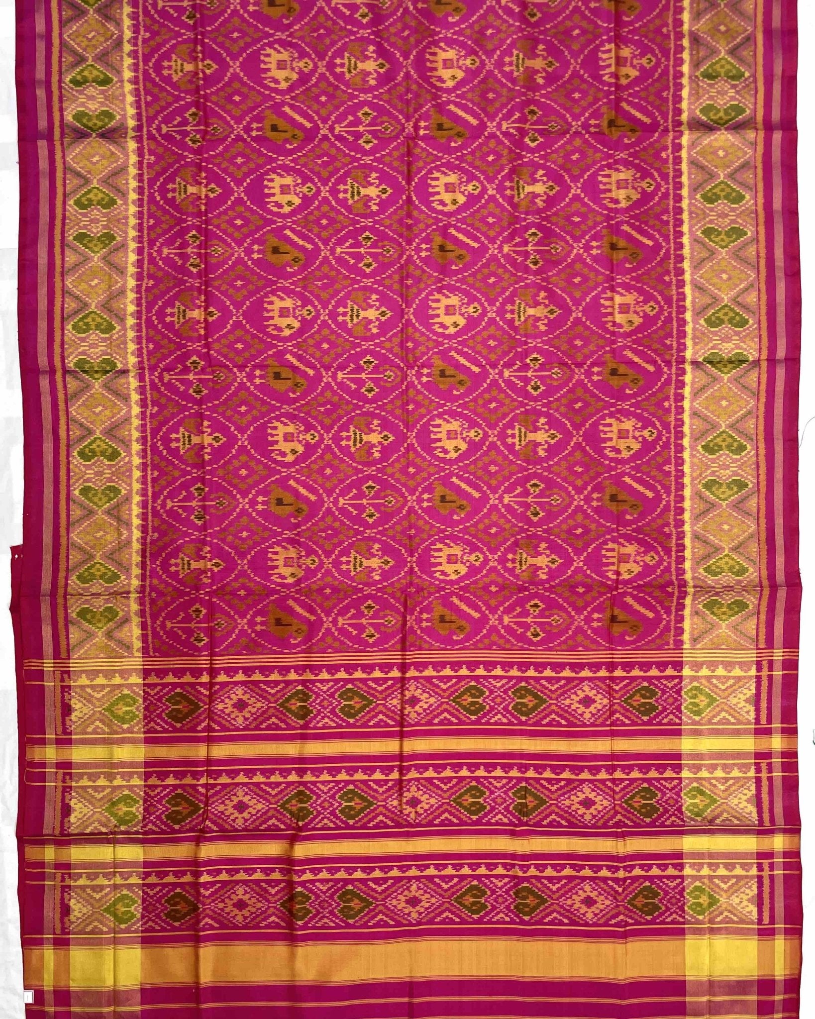 Pink Narikunj Designer Patola Saree - SindhoiPatolaArt