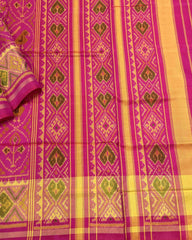 Pink Narikunj Designer Patola Saree - SindhoiPatolaArt