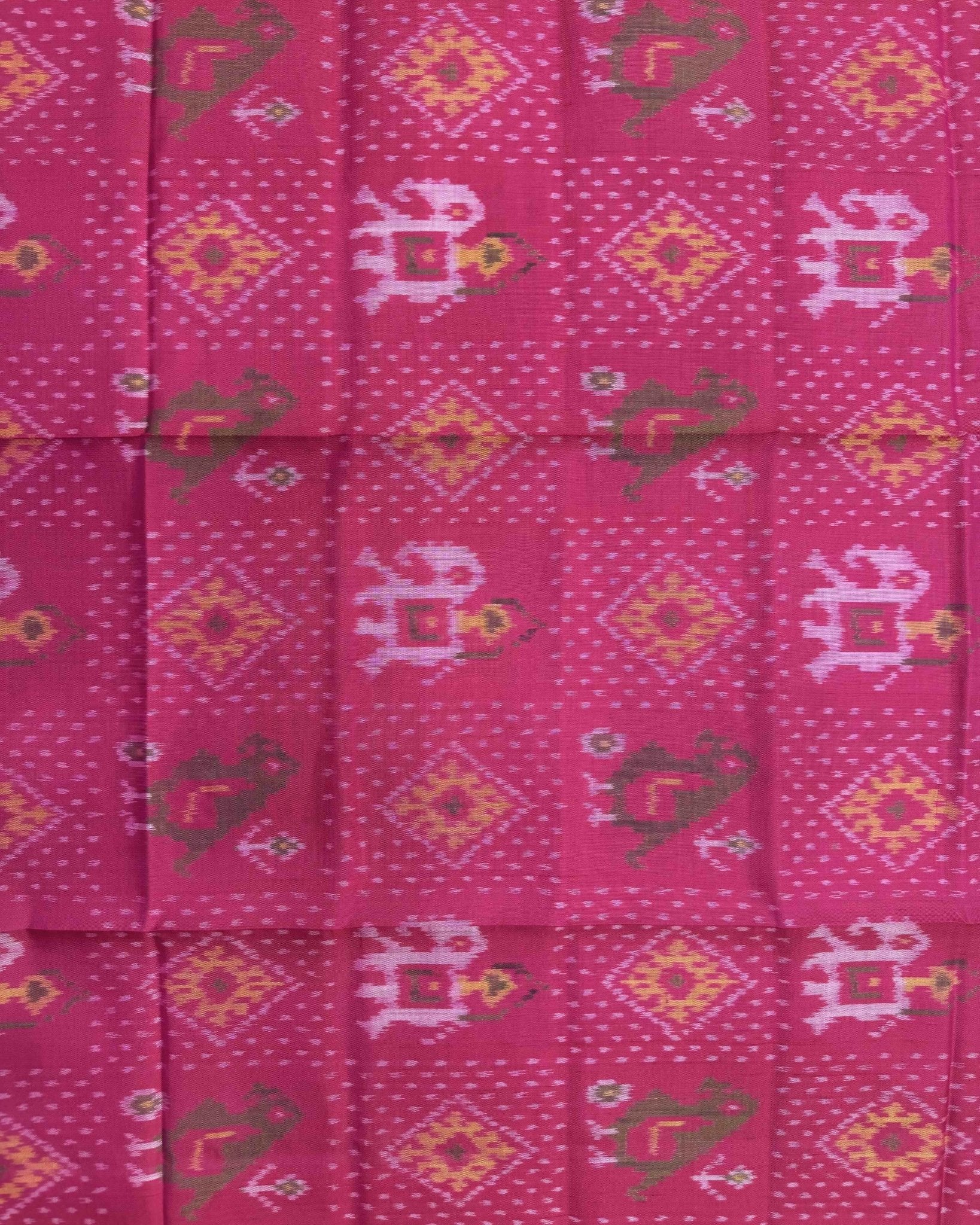 Pink Narikunj Doted Patola Dupatta - SindhoiPatolaArt