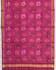 Pink Narikunj Doted Patola Dupatta - SindhoiPatolaArt