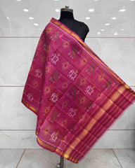 Pink Narikunj Doted Patola Dupatta - SindhoiPatolaArt