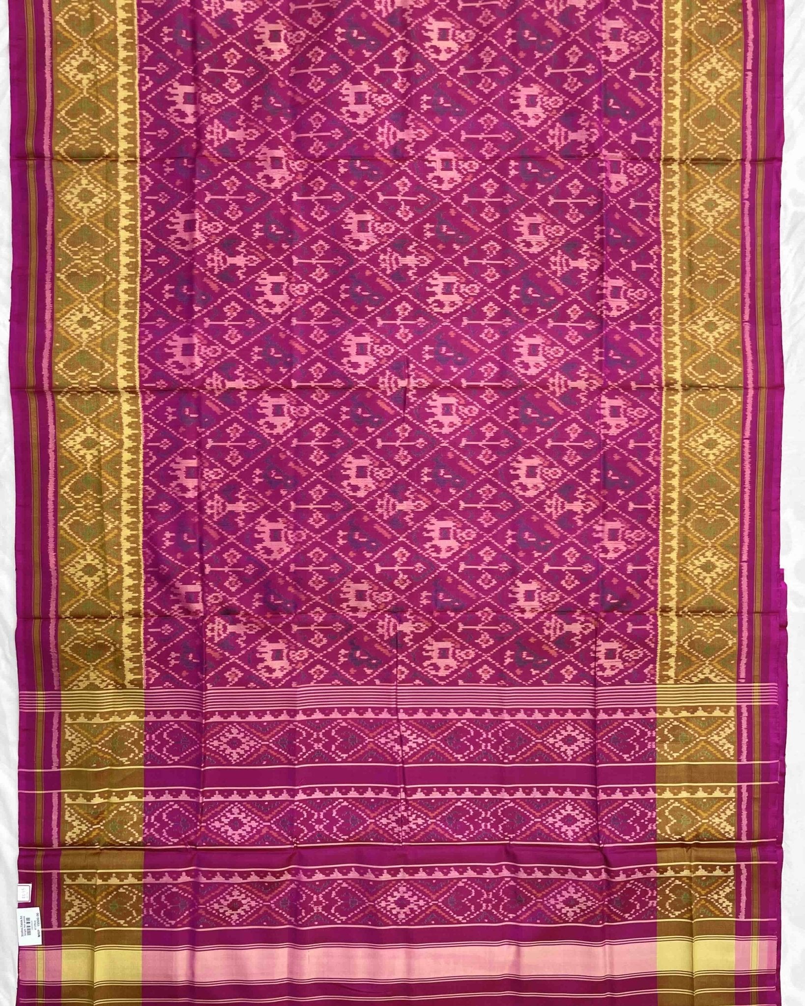 Pink Narikunj Patola Saree - SindhoiPatolaArt