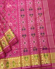 Pink Navratan Elephant Mix Patola Saree - SindhoiPatolaArt