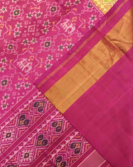 Pink Navratan Elephant Mix Patola Saree - SindhoiPatolaArt