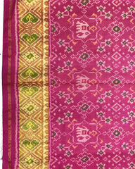 Pink Navratan Elephant Mix Patola Saree - SindhoiPatolaArt
