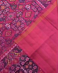 Pink Navratan Narikunj Mix Design Patola Saree - SindhoiPatolaArt