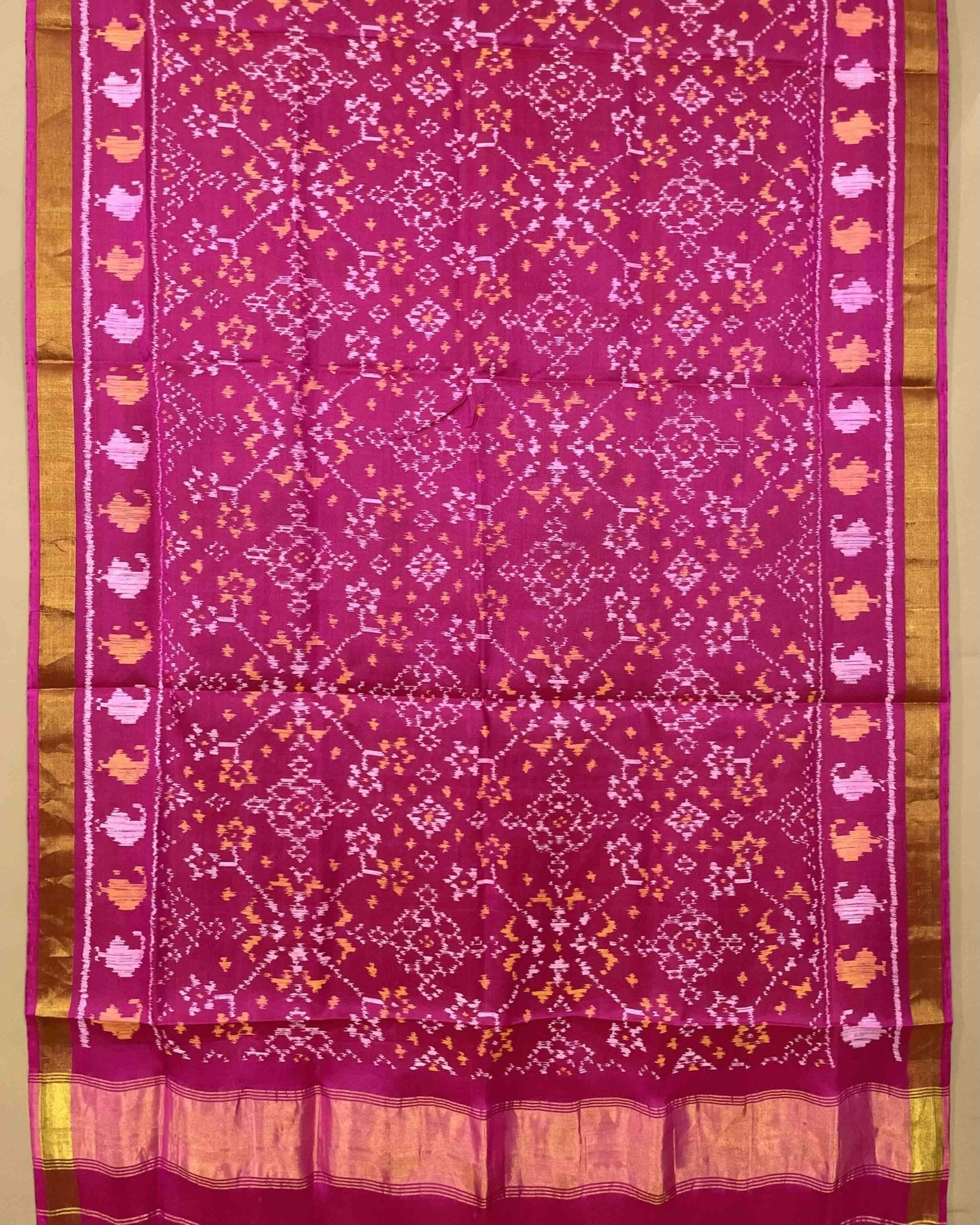 Pink Navratan Patola Dupatta - SindhoiPatolaArt