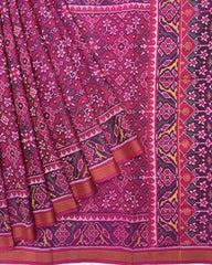 Pink Navratan Patola Saree - SindhoiPatolaArt