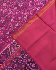 Pink Navratan Patola Saree - SindhoiPatolaArt