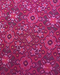 Pink Navratan Patola Saree - SindhoiPatolaArt