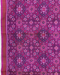 Pink Navratan Semi Double Ikat Patola Dupatta - SindhoiPatolaArt