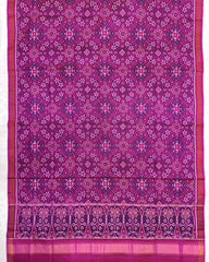 Pink Navratan Semi Double Ikat Patola Dupatta - SindhoiPatolaArt