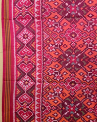 Pink & Orange Navratan Patola Dupatta - SindhoiPatolaArt