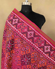 Pink & Orange Navratan Patola Dupatta - SindhoiPatolaArt