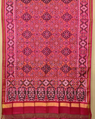 Pink & Orange Navratan Patola Dupatta - SindhoiPatolaArt