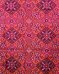Pink & Orange Navratan Patola Dupatta - SindhoiPatolaArt